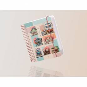 Agenda espiral liderpapel sant orini a6 2025 dp & ws mosaico papel 60 gr - 