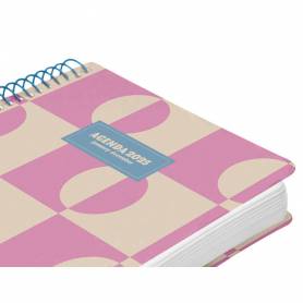 Agenda espiral liderpapel clas sic a4 2025 día página color rosa papel 70 gr - 