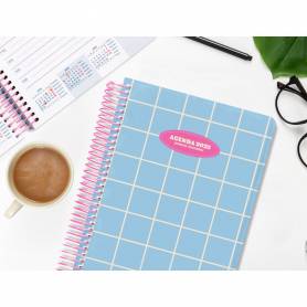 Agenda espiral liderpapel clas sic a4 2025 día página color azul claro papel 70 gr - 