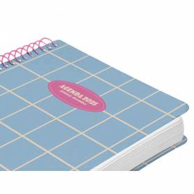 Agenda espiral liderpapel clas sic a4 2025 día página color azul claro papel 70 gr - 