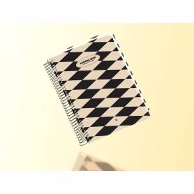 Agenda espiral liderpapel clas sic a4 2025 semana vista blanco y negro 1 papel 70 gr - 