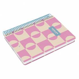 Agenda espiral liderpapel clas sic a5 2025 día página color rosa papel 70 gr - 