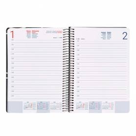 Agenda espiral liderpapel clas sic a5 2025 semana vista blanco y negro 2 papel 70 gr - 