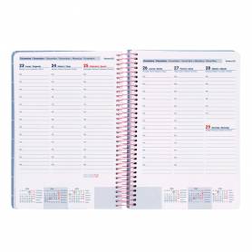 Agenda espiral liderpapel clas sic a5 2025 semana vista light color azul papel 70 gr - 