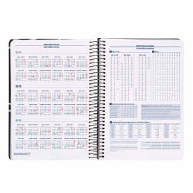 Agenda espiral liderpapel clas sic a5 2025 semana vista blanco y negro 2 papel 70 gr - 