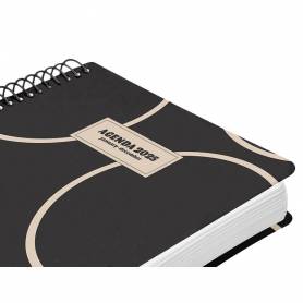 Agenda espiral liderpapel clas sic a5 2025 semana vista blanco y negro 2 papel 70 gr - 