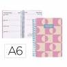 Agenda 2025 espiral A6 semana vista rosa liderpapel classic