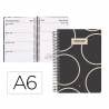 Agenda 2025 espiral A6 semana vista negro liderpapel classic