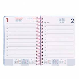 Agenda espiral liderpapel clas sic a6 2025 día página color azul claro papel 70 gr - 