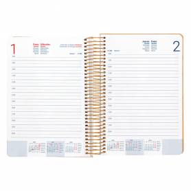 Agenda espiral liderpapel peri ssa a4 2025 día página color naranja papel 80 gr - 