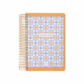 Agenda espiral liderpapel peri ssa a5 2025 día página color naranja papel 80 gr - 