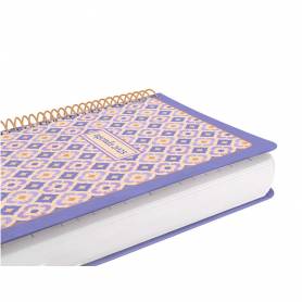 Agenda espiral liderpapel peri ssa a5 2025 día página color morado papel 80 gr - 