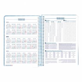 Agenda espiral liderpapel syro s a5 2025 día página color azul papel 60 gr - 