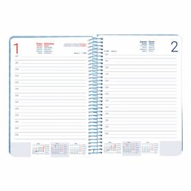 Agenda espiral liderpapel syro s a5 2025 día página color azul papel 60 gr - 