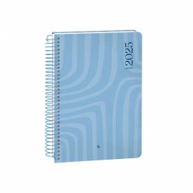 Agenda espiral liderpapel syro s a5 2025 día página color azul papel 60 gr - 