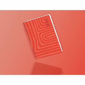 Agenda espiral liderpapel syro s a5 2025 día página color rojo papel 60 gr - 