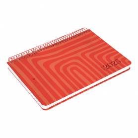 Agenda espiral liderpapel syro s a5 2025 día página color rojo papel 60 gr - 