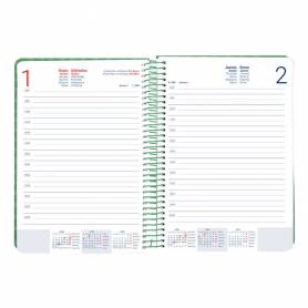 Agenda espiral liderpapel syro s a5 2025 día página color verde papel 60 gr - 