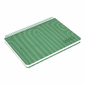 Agenda espiral liderpapel syro s a5 2025 día página color verde papel 60 gr - 