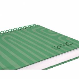 Agenda espiral liderpapel syro s a5 2025 día página color verde papel 60 gr - 