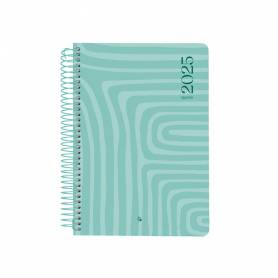 Agenda espiral liderpapel syro s a5 2025 día página color turquesa papel 60 gr - 