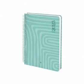 Agenda espiral liderpapel syro s a5 2025 día página color turquesa papel 60 gr - 