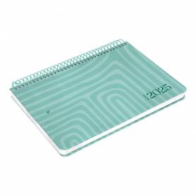 Agenda espiral liderpapel syro s a5 2025 día página color turquesa papel 60 gr - 