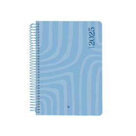 Agenda espiral liderpapel syro s a5 2025 día página color azul papel 60 gr catalan - 