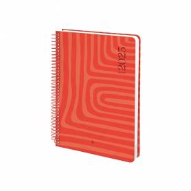 Agenda espiral liderpapel syro s a5 2025 día página color rojo papel 60 gr catalan - 