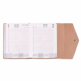 Agenda encuadernada liderpapel psara a5 2025 día página color rosa nude papel 70 gr - 