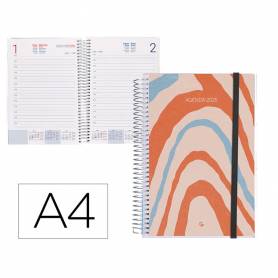 Agenda encuadernada liderpapel tinos a4 2025 dia pagina pe rsonalizable papel 70 gr - 