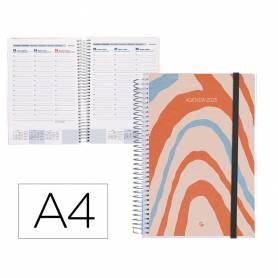 Agenda encuadernada liderpapel tinos a4 2025 semana vista personalizable papel 70 gr - 