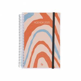 Agenda encuadernada liderpapel tinos a6 2025 dia pagina pe rsonalizable papel 70 gr - 