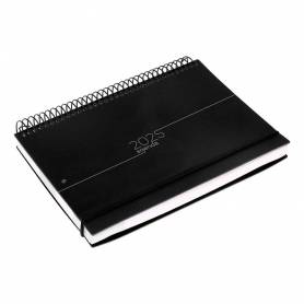 Agenda encuadernada liderpapel olbia a4 2025 día página color negro papel 60 gr - 