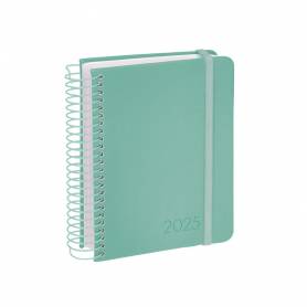 Agenda encuadernada liderpapel neon a5 2025 día página color verde papel 70 gr - 