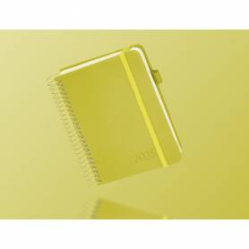 Agenda encuadernada liderpapel neon a5 2025 día página color amarillo papel 70 gr - 