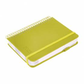 Agenda encuadernada liderpapel neon a5 2025 día página color amarillo papel 70 gr - 