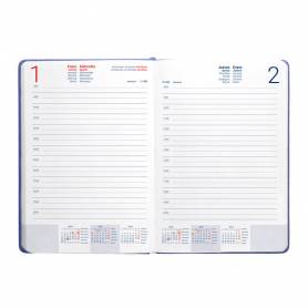 Agenda encuadernada liderpapel kinaros a6 2025 día página color azul papel 70 gr - 