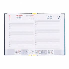 Agenda encuadernada liderpapel corfu a5 2025 día página azul papel 60 gr - 