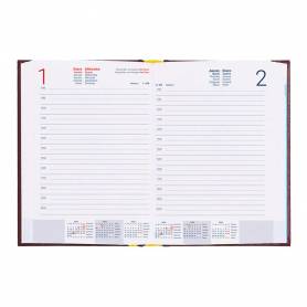 Agenda encuadernada liderpapel corfu a5 2025 día página color rojo papel 60 gr - 