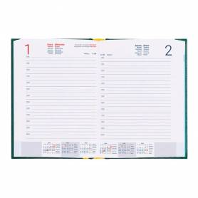 Agenda encuadernada liderpapel corfu a5 2025 día página color verde papel 60 gr - 