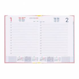 Agenda encuadernada liderpapel corfu a5 2025 día página color rosa nude papel 60 gr - 