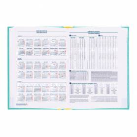 Agenda encuadernada liderpapel corfu a5 2025 dia pagina c olor verde menta papel 60 gr - 