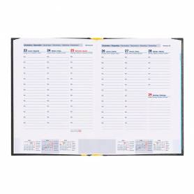 Agenda encuadernada liderpapel corfu a4 2025 semana vista negro papel 60 gr - 