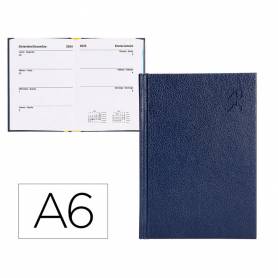 Agenda encuadernada liderpapel corfu a6 2025 día página azul papel 60 gr - 