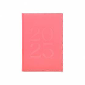 Agenda encuadernada liderpapel creta a5 2025 semana vista color rosa papel 70 gr - 