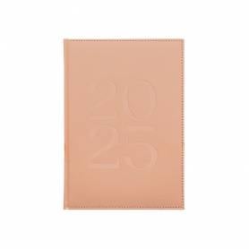 Agenda encuadernada liderpapel creta 170 x 240 2025 día página color rosa nude papel 70 gr - 