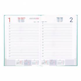 Agenda encuadernada liderpapel creta 170 x 240 2025 dia pagina color turquesa papel 70 gr - 