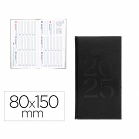 Agenda encuadernada liderpapel creta 80 x 150 2025 semana vista color negro papel 70 gr - 