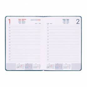 Agenda encuadernada liderpapel lipsi a5 2025 día página color azul papel 70 gr - 